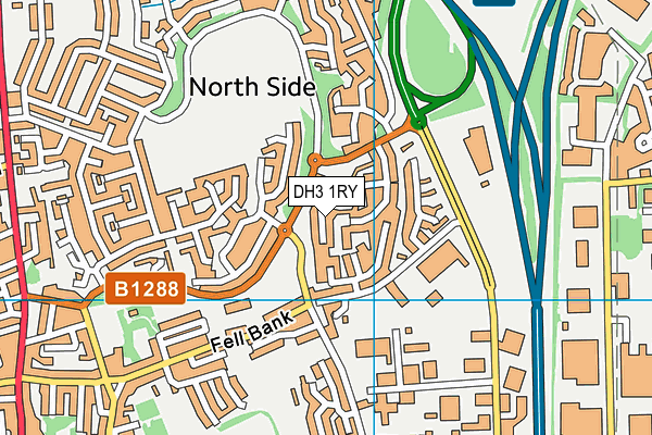 DH3 1RY map - OS VectorMap District (Ordnance Survey)