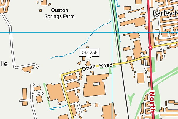 DH3 2AF map - OS VectorMap District (Ordnance Survey)