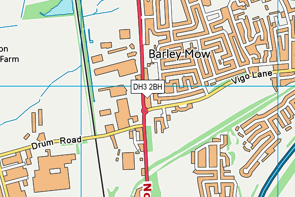 DH3 2BH map - OS VectorMap District (Ordnance Survey)