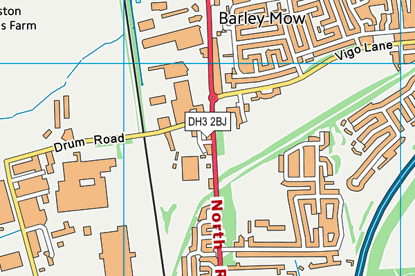 DH3 2BJ map - OS VectorMap District (Ordnance Survey)