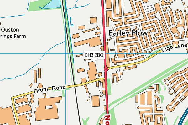DH3 2BQ map - OS VectorMap District (Ordnance Survey)