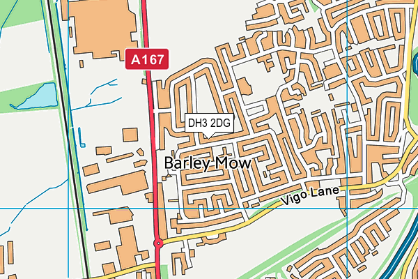 DH3 2DG map - OS VectorMap District (Ordnance Survey)