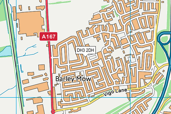 DH3 2DH map - OS VectorMap District (Ordnance Survey)