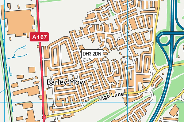 DH3 2DN map - OS VectorMap District (Ordnance Survey)