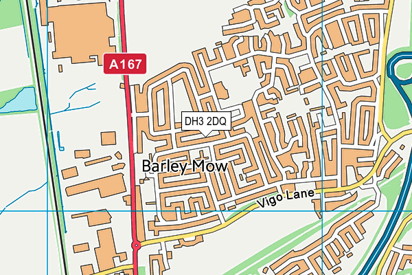 DH3 2DQ map - OS VectorMap District (Ordnance Survey)