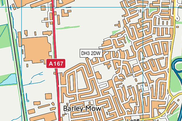 DH3 2DW map - OS VectorMap District (Ordnance Survey)