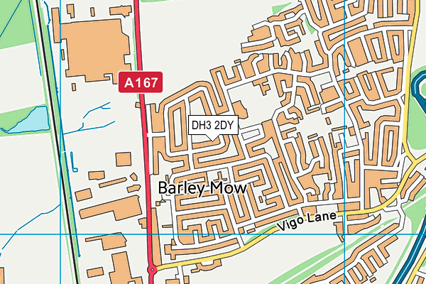 DH3 2DY map - OS VectorMap District (Ordnance Survey)