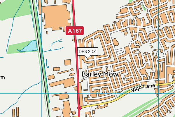 DH3 2DZ map - OS VectorMap District (Ordnance Survey)