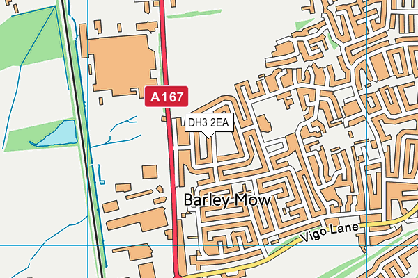 DH3 2EA map - OS VectorMap District (Ordnance Survey)