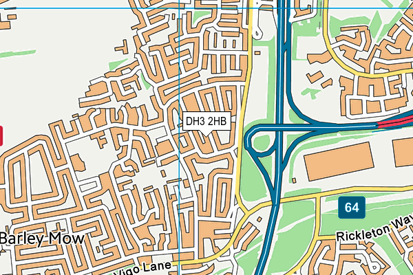 DH3 2HB map - OS VectorMap District (Ordnance Survey)