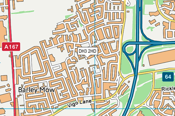 DH3 2HD map - OS VectorMap District (Ordnance Survey)
