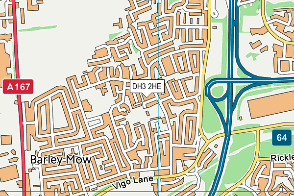 DH3 2HE map - OS VectorMap District (Ordnance Survey)