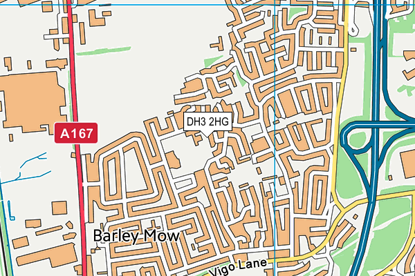 DH3 2HG map - OS VectorMap District (Ordnance Survey)
