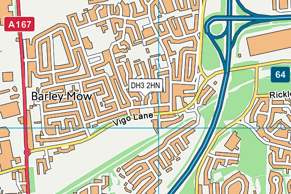 DH3 2HN map - OS VectorMap District (Ordnance Survey)