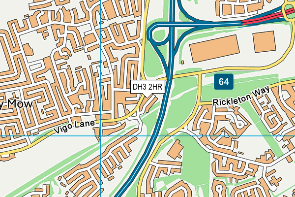 DH3 2HR map - OS VectorMap District (Ordnance Survey)
