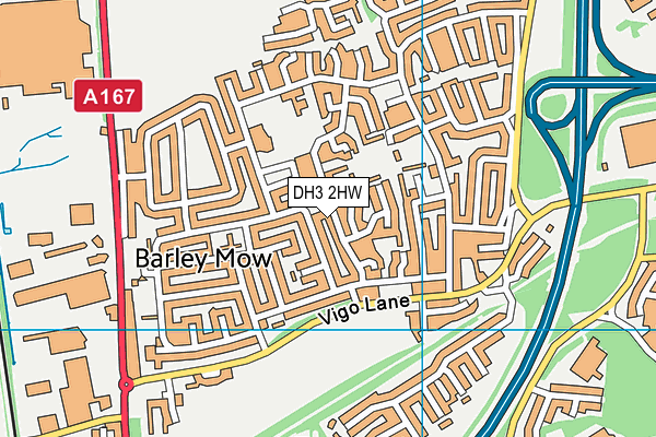 DH3 2HW map - OS VectorMap District (Ordnance Survey)