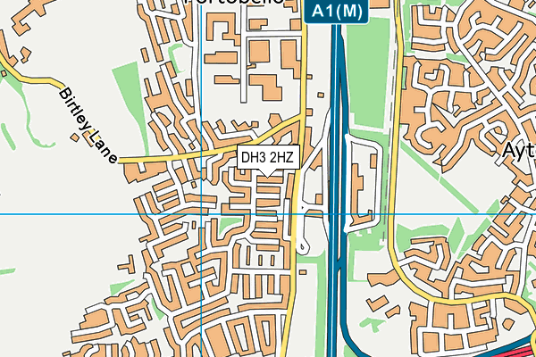 DH3 2HZ map - OS VectorMap District (Ordnance Survey)