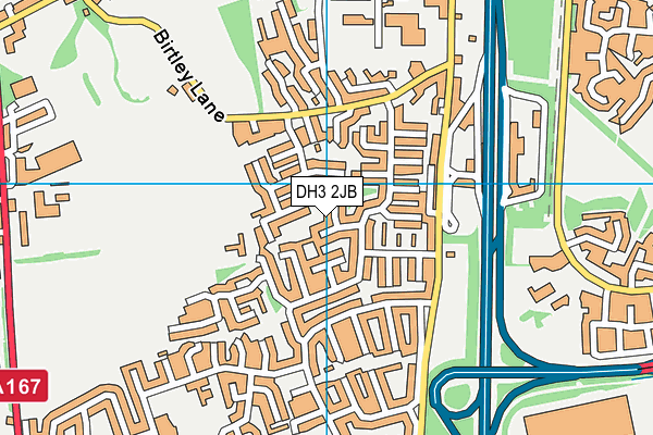 DH3 2JB map - OS VectorMap District (Ordnance Survey)