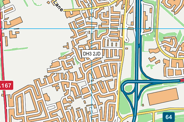 DH3 2JD map - OS VectorMap District (Ordnance Survey)