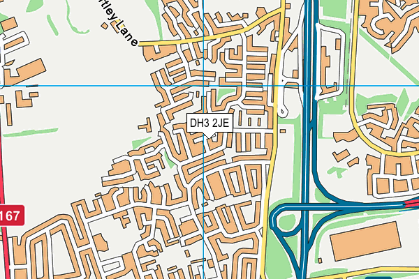 DH3 2JE map - OS VectorMap District (Ordnance Survey)