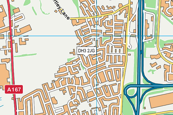 DH3 2JG map - OS VectorMap District (Ordnance Survey)