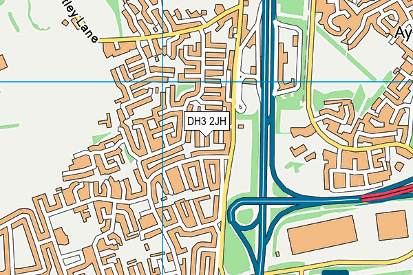 DH3 2JH map - OS VectorMap District (Ordnance Survey)
