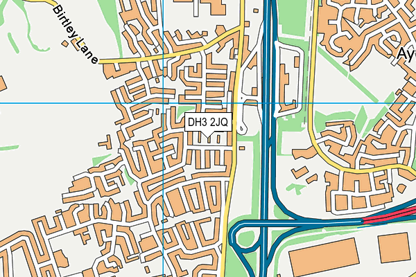 DH3 2JQ map - OS VectorMap District (Ordnance Survey)