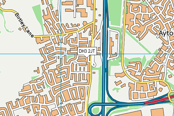 DH3 2JT map - OS VectorMap District (Ordnance Survey)