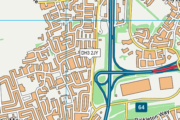 DH3 2JY map - OS VectorMap District (Ordnance Survey)