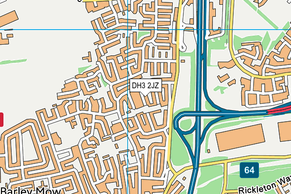 DH3 2JZ map - OS VectorMap District (Ordnance Survey)
