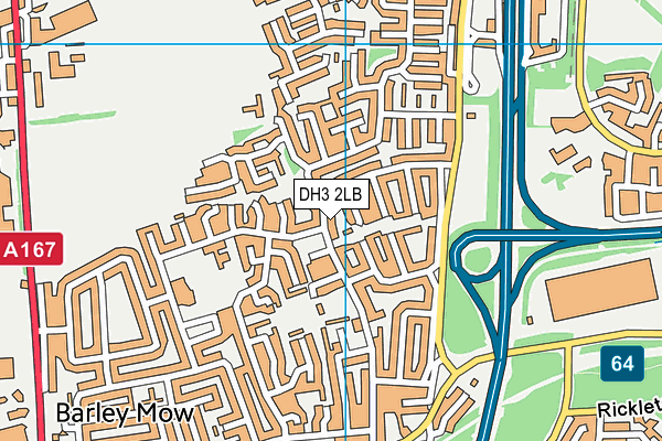 DH3 2LB map - OS VectorMap District (Ordnance Survey)