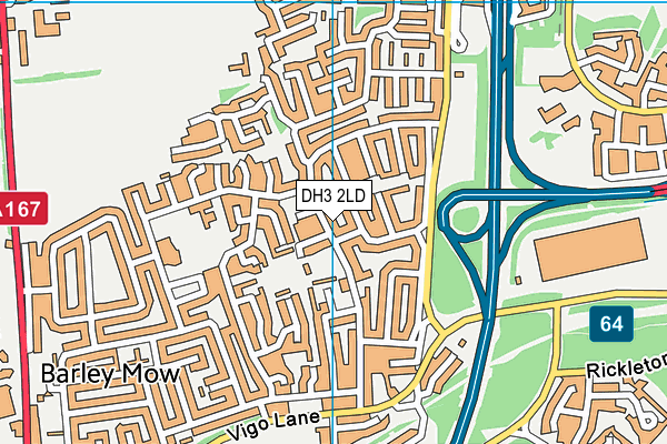 DH3 2LD map - OS VectorMap District (Ordnance Survey)