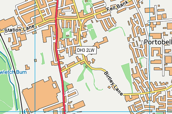 DH3 2LW map - OS VectorMap District (Ordnance Survey)