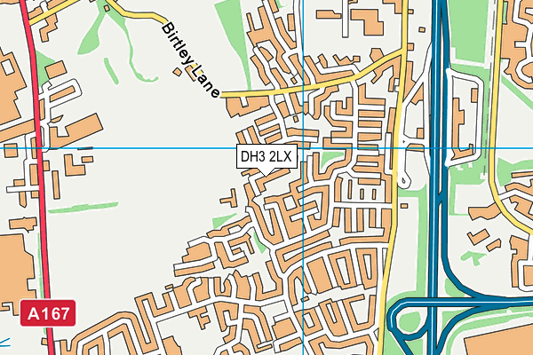 DH3 2LX map - OS VectorMap District (Ordnance Survey)