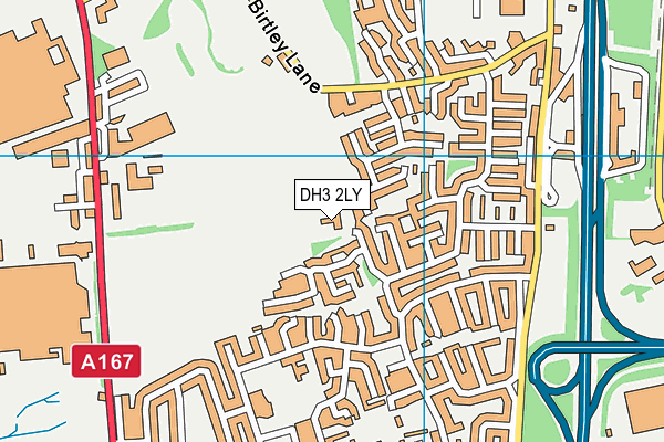 DH3 2LY map - OS VectorMap District (Ordnance Survey)