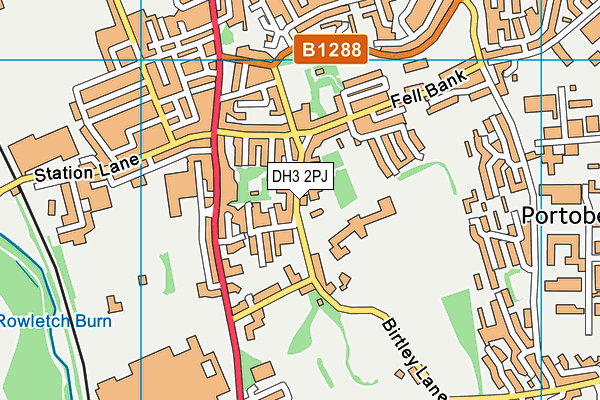 DH3 2PJ map - OS VectorMap District (Ordnance Survey)