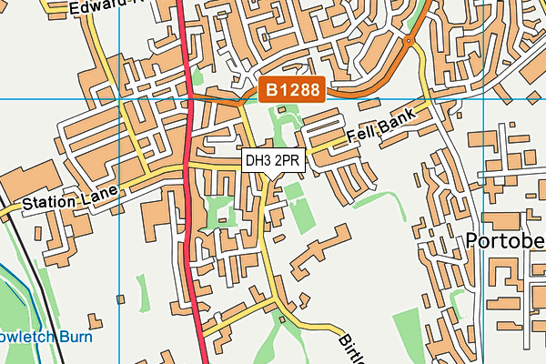 DH3 2PR map - OS VectorMap District (Ordnance Survey)