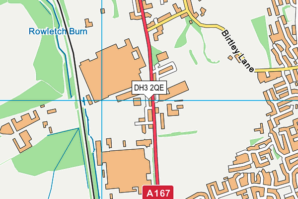 DH3 2QE map - OS VectorMap District (Ordnance Survey)