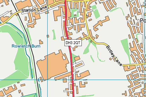 DH3 2QT map - OS VectorMap District (Ordnance Survey)