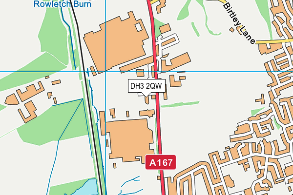 DH3 2QW map - OS VectorMap District (Ordnance Survey)