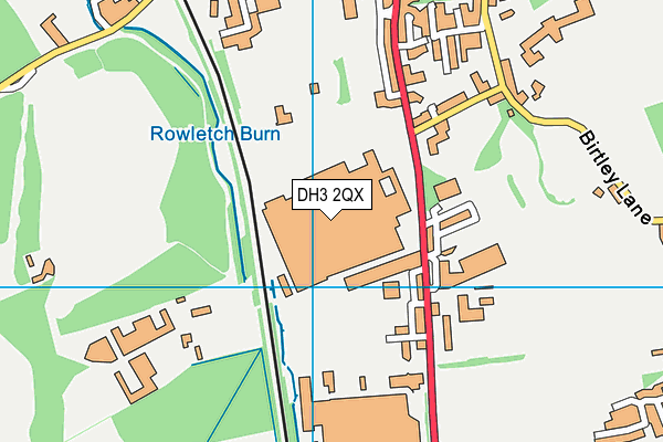 DH3 2QX map - OS VectorMap District (Ordnance Survey)