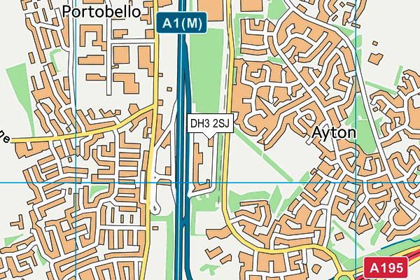 DH3 2SJ map - OS VectorMap District (Ordnance Survey)