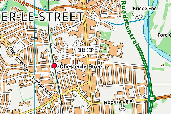 DH3 3BP map - OS VectorMap District (Ordnance Survey)