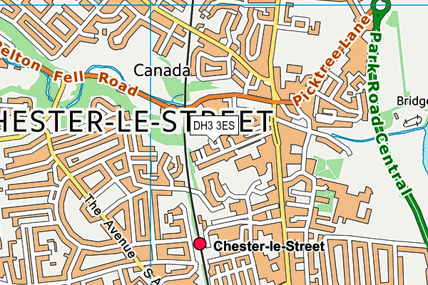 DH3 3ES map - OS VectorMap District (Ordnance Survey)