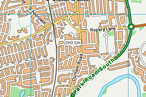 DH3 3JH map - OS VectorMap District (Ordnance Survey)