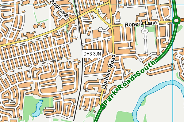 DH3 3JN map - OS VectorMap District (Ordnance Survey)