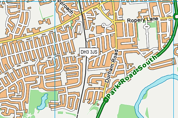 DH3 3JS map - OS VectorMap District (Ordnance Survey)