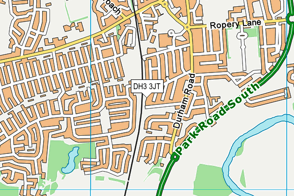 DH3 3JT map - OS VectorMap District (Ordnance Survey)