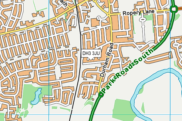 DH3 3JU map - OS VectorMap District (Ordnance Survey)