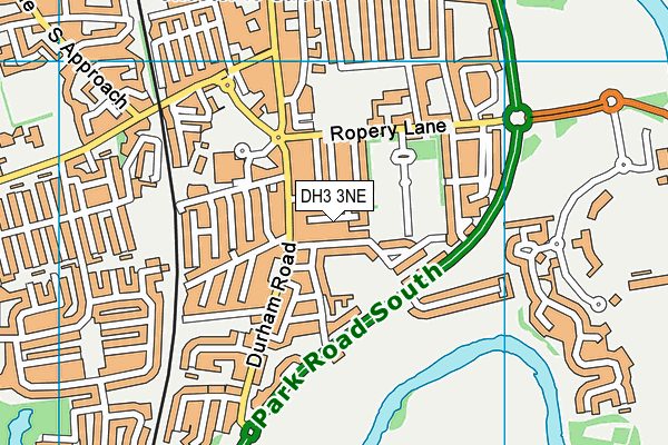 DH3 3NE map - OS VectorMap District (Ordnance Survey)